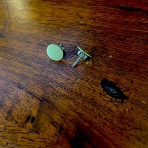 Delicate gold disk earrings.